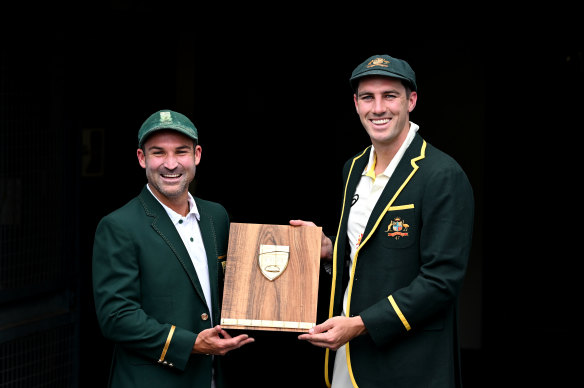 Dean Elgar and Pat Cummins before the series.