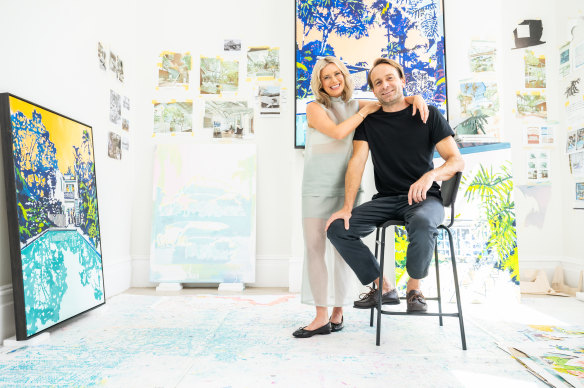Sarah and Paul Davies at his studio in Paddington.