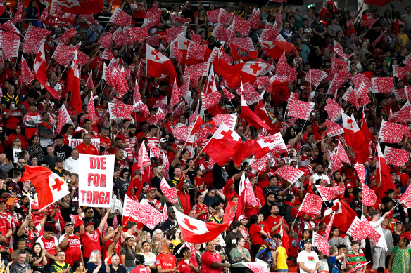 Tongan fans dominated the Suncorp Stadium crowd in last month’s Test against Australia.