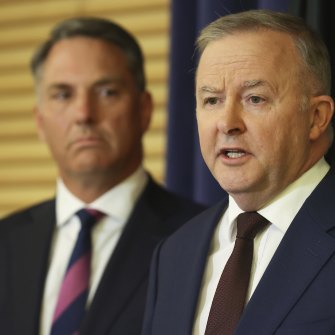 Strong support: ALP leader Anthony Albanese and his deputy Richard Marles.