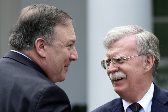 Leading Iran hawks in the Trump administration Mike Pompeo and John Bolton.