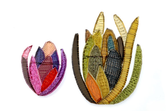 Kath Inglis,<i> Protea Brooches</i>, frpm  <i>In Light Of...<i> at Bilk.
