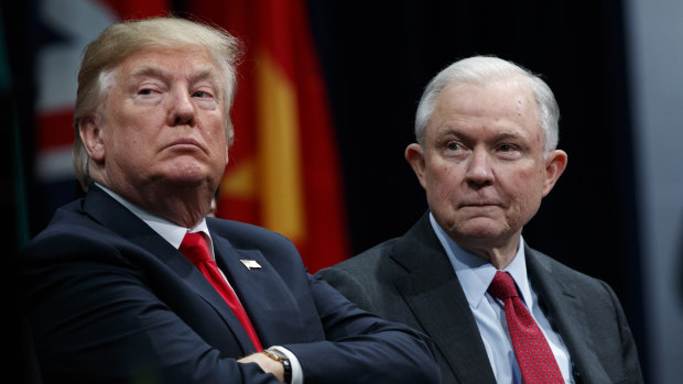President Donald Trump has repeatedly criticised Attorney-General Jeff Sessions, right.
