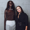 Designer Jackie Galleghan, founder of Madre Natura, with model Unice Wani.