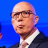 Former Liberal leader Peter Dutton on election day in May. His unpopularity with voters was a major factor in the Coalition’s loss.
