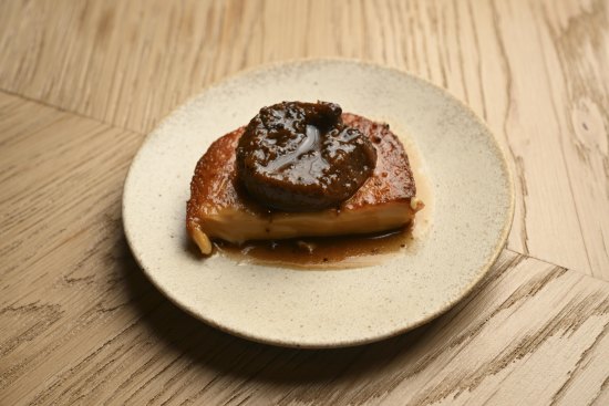 Molten cheese saganaki is served with jammy peppered figs. 