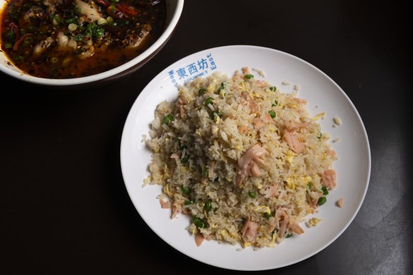 Salmon fried rice.