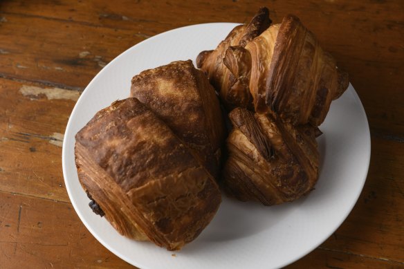 Hand-rolled puff pastries. 