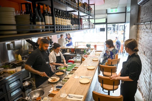 Tzaki’s tiny kitchen produces pastries, coffee, wood-fired mezze and Greek-inspired cocktails.