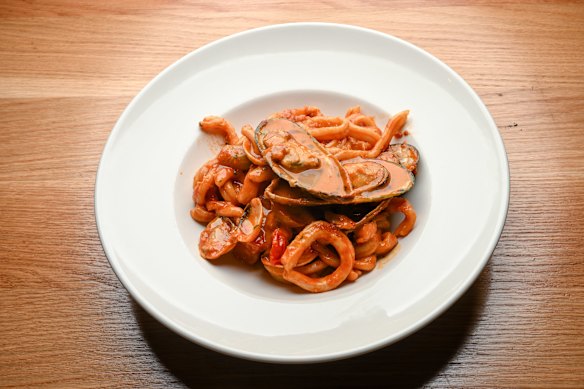 Casarecce with seafood is a Roccella signature dish.