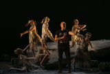 Bangarra’s artistic director Stephen Page with performers of Wudjang. 