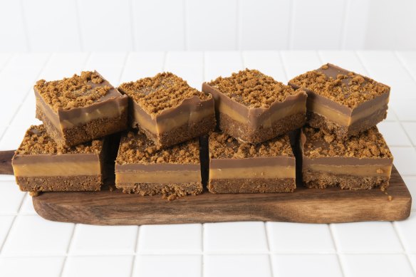 Go-to dish: Biscoff caramel slice.