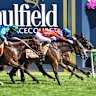 Daumier, ridden by Mark Zahra, edges out his rivals in Saturday’s Blue Diamond Stakes at Caulfield.