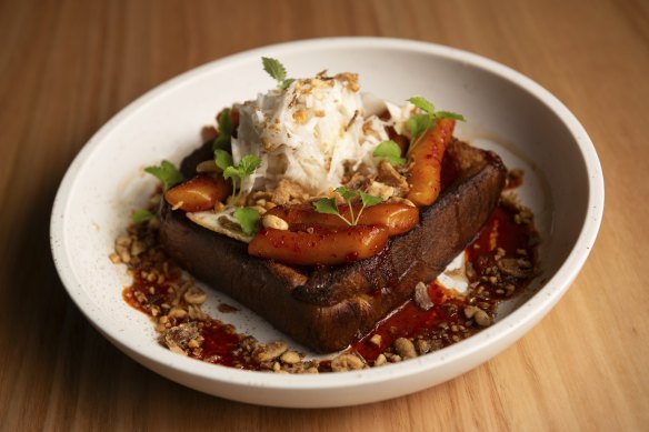 Tteokbokki French toast leans towards savoury flavours.