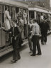 Passengers boarding a Sydney tram in 1947
