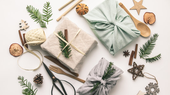 Consider wrapping your presents with fabric instead of generic wrapping paper.