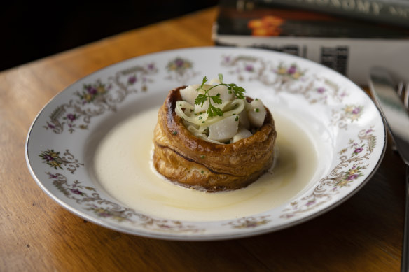 Scallop and champagne vol au vent at Porcine.