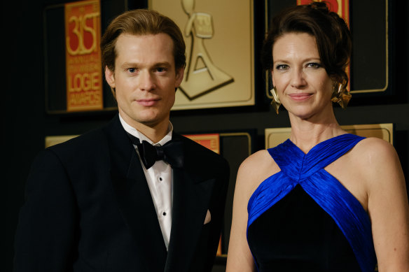 Dale Jennings (Sam Reid) and Helen Norville (Anna Torv) at the 31st Logies Awards in The Newsreader.