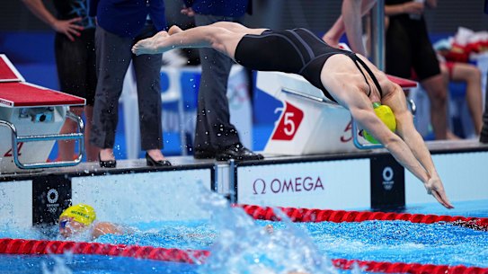 Cate Campbell’s transition in the 4x100m medley relay was lightning fast.