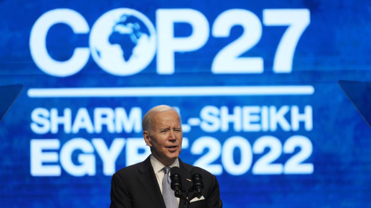 President Joe Biden speaks at the COP27 U.N. Climate Summit before flying south.