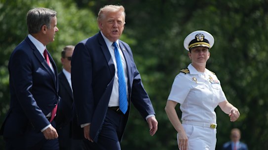 Donald Trump, pictured with CIA director John Ratcliffe last week. 