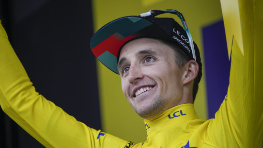 Jai Hindley leads the Tour de France on his debut at cycling’s biggest event.