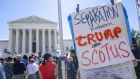 Protesters outside the Supreme Court in Washington.