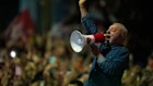 President Luiz Inácio Lula da Silva addresses supporters in São Paulo during a victory rally after winning a fourth term. 