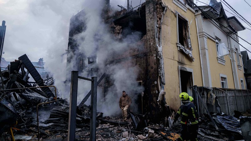 Russian drones, missiles pound Ukraine ahead of Zelensky-Trump meeting