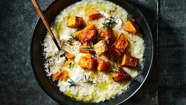 This warming vegetarian risotto is ideal for the transition to cooler weather, made with naturally sweet roasted pumpkin.