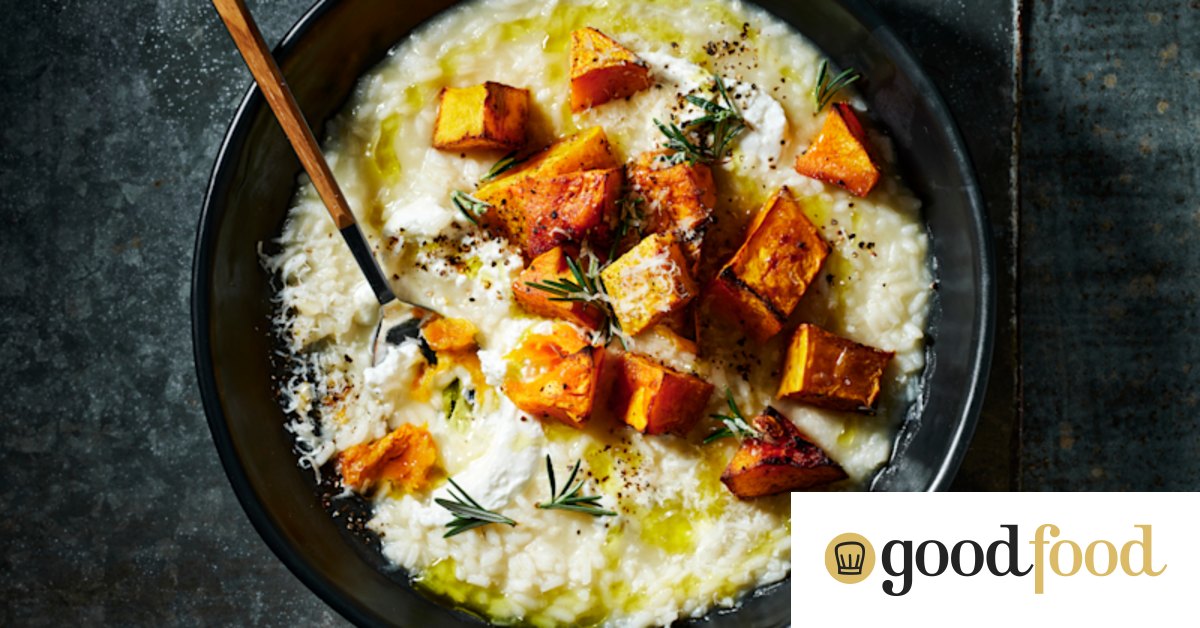 Risotto recipe with roasted pumpkin, rosemary and goat’s cheese