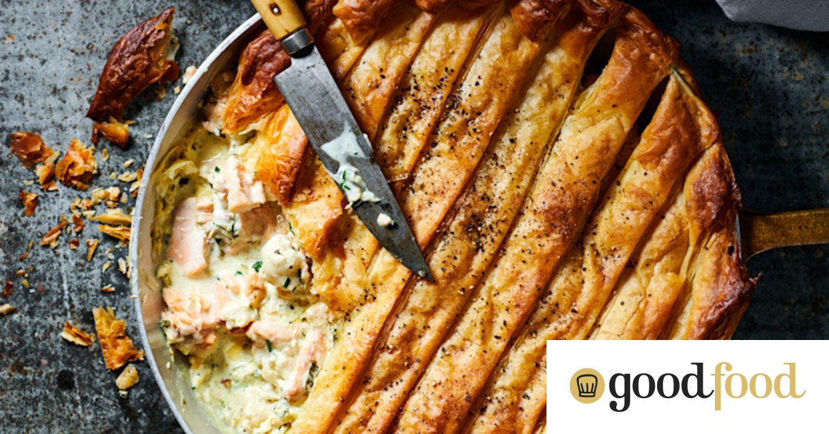 Quick fish and cauliflower skillet pie with horseradish