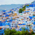 Chefchaouen, in the Rif Mountains, is known for its blue-washed buildings.