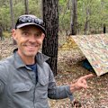 The author and his shelter for the night.