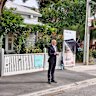 Jellis Craig Richmond auctioneer Luke Schickerling calls for bids at 266 Mary Street.