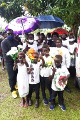 Joseph Watawi’s grandchildren at this funeral.