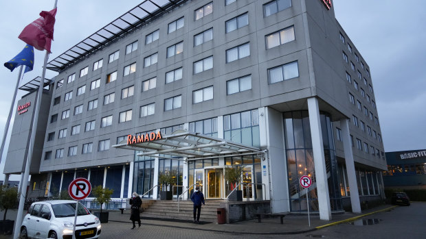 The Badhoevedorp hotel near Schiphol Airport, Netherlands, where Dutch authorities isolated 61 people who tested positive for COVID-19 on two arriving flights originating from South Africa last weekend.