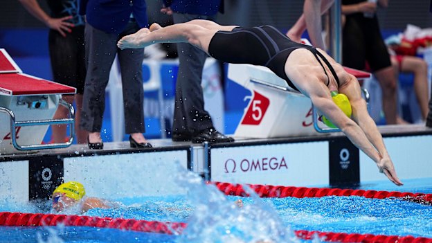Cate Campbell’s transition in the 4x100m medley relay was lightning fast.
