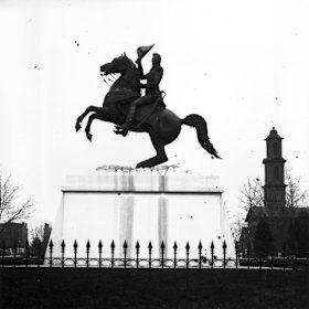 Bronze statue of General Andrew Jackson by Clark Mills (1853).