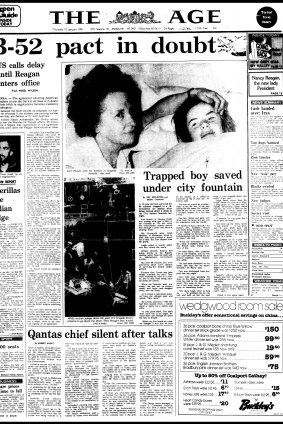 The Age’s front page report from 1981.