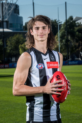 Collingwood debutant Caleb Poulter.