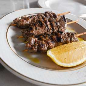 Grilled lamb rump skewers at Bartolo. 