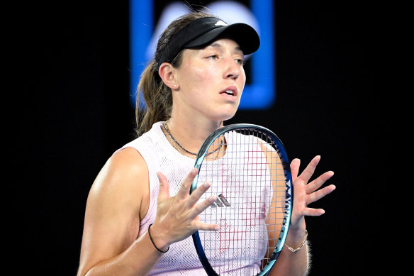 Jessica Pegula during her loss to Victoria Azarenka on Tuesday night. 