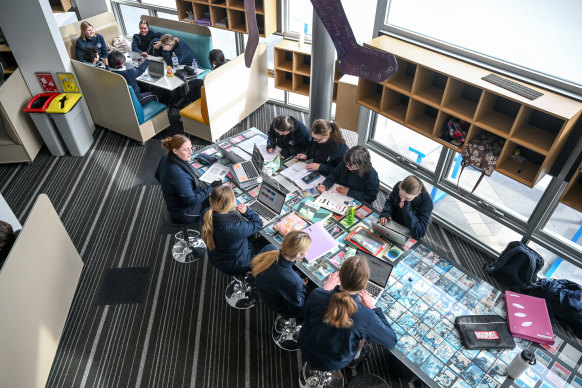 Students at Sacred Heart College’s learning centre.