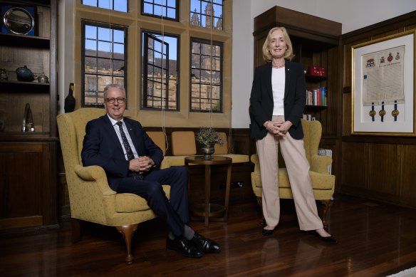 Future Sydney University vice-chancellor Mark Scott with chancellor Belinda Hutchinson.