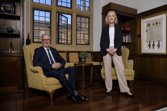 Future Sydney University vice-chancellor Mark Scott with chancellor Belinda Hutchinson.