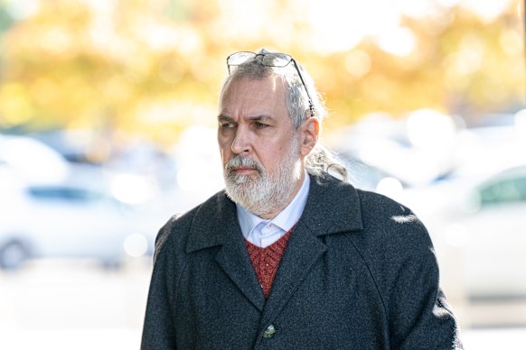 Mushroom expert Tom May arrives at court on May 14. 