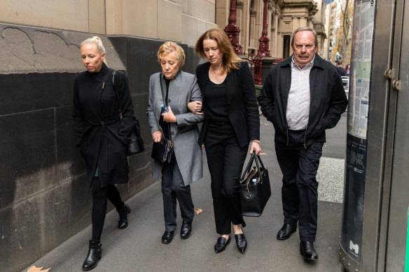 Family and supporters of Adam Brown at the Supreme Court of Victoria in Melbourne on Tuesday.