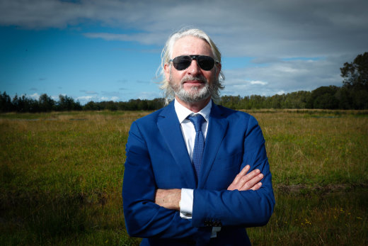 INXS band manager Chris Murphy at the X Building site in Ballina. 