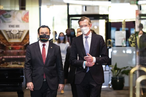 Newly-elected NSW Liberal Party deputy leader Stuart Ayres and leader Dominic Perrottet.